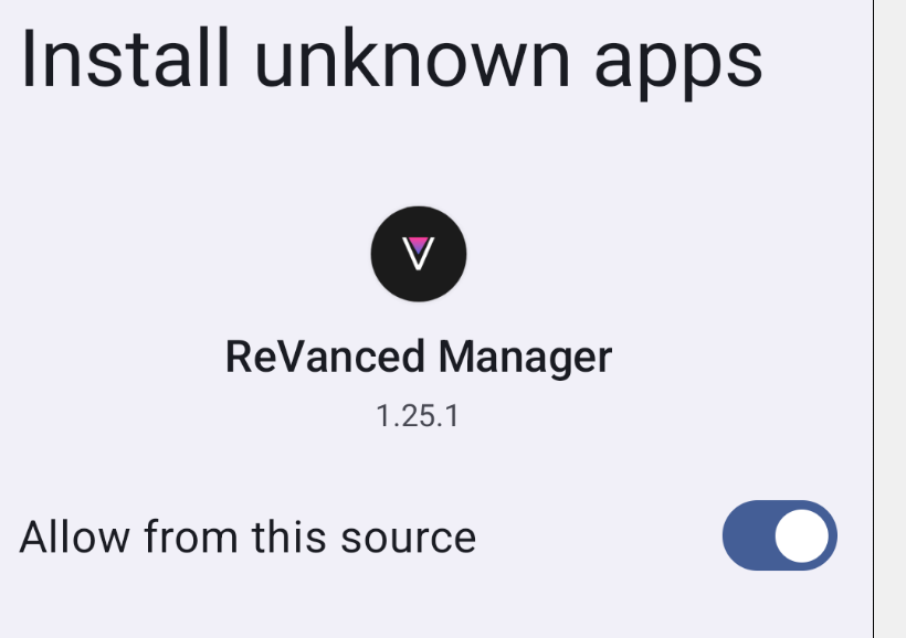 Revanced requesting permission to install unknown apps